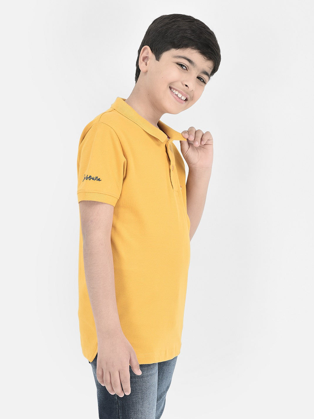  Mustard Polo Neck T-shirt