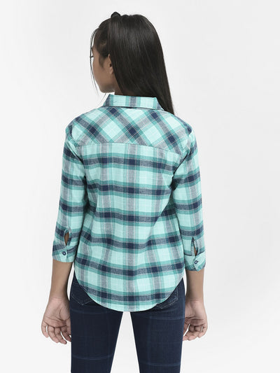  Aqua Blue Checked Shirt