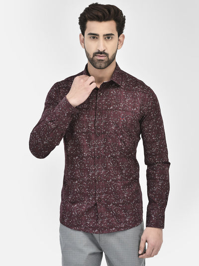 Wine Printed Shirt.