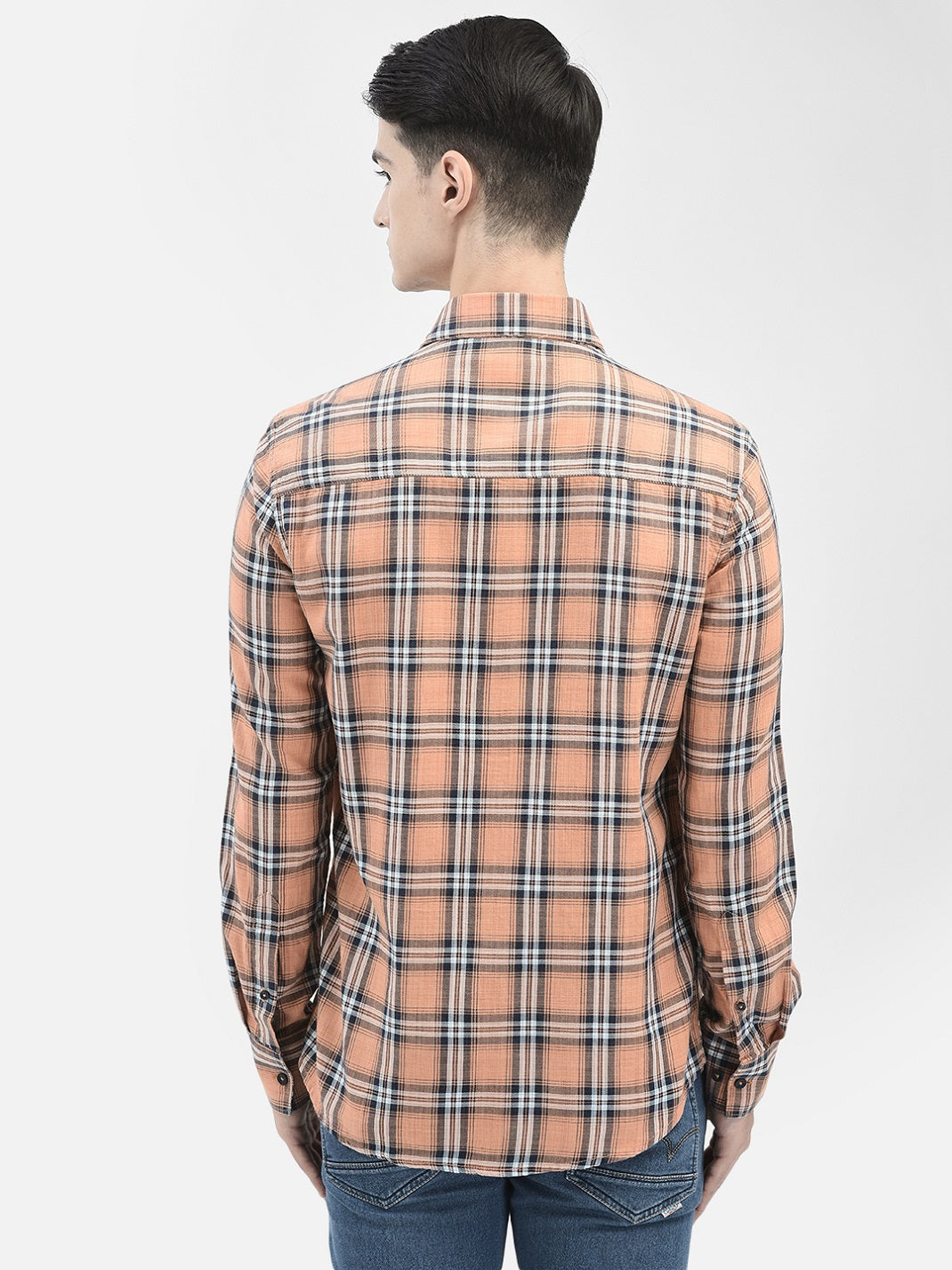 Peach Checked Shirt