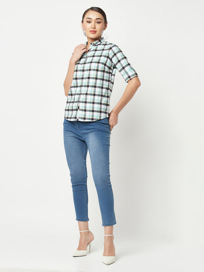 Green Checked Cotton Shirt