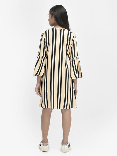 Beige Striped Dress